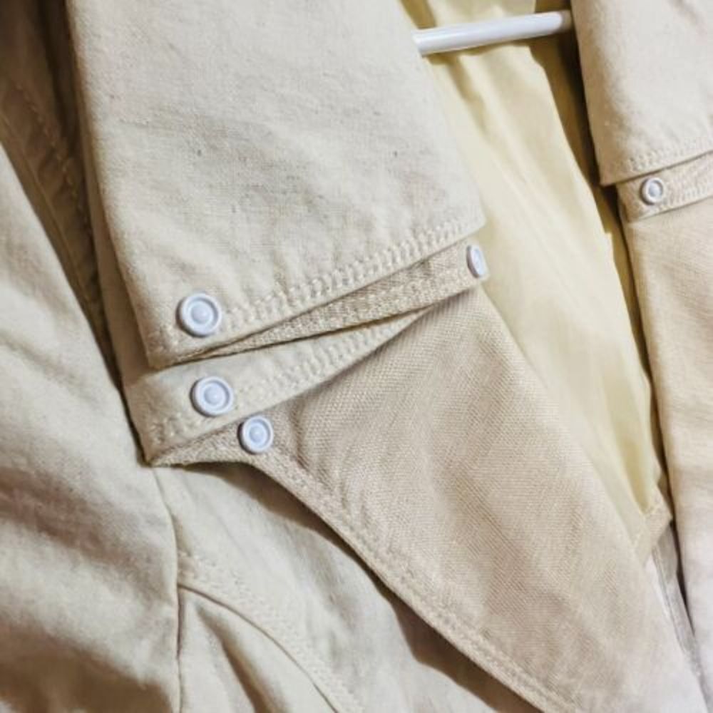 Vintage RARE Diesel Womens Beige Jacket Blazer 3/4 Sleeve Cotton Hemp Blend Y2K - Picture 13 of 13
